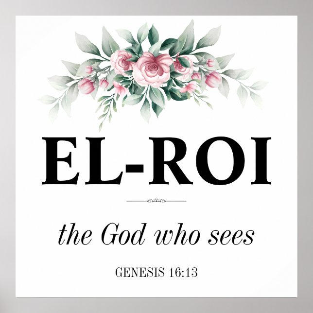 El Roi Wall Art | Christian Scripture Bible Verse  (Front)