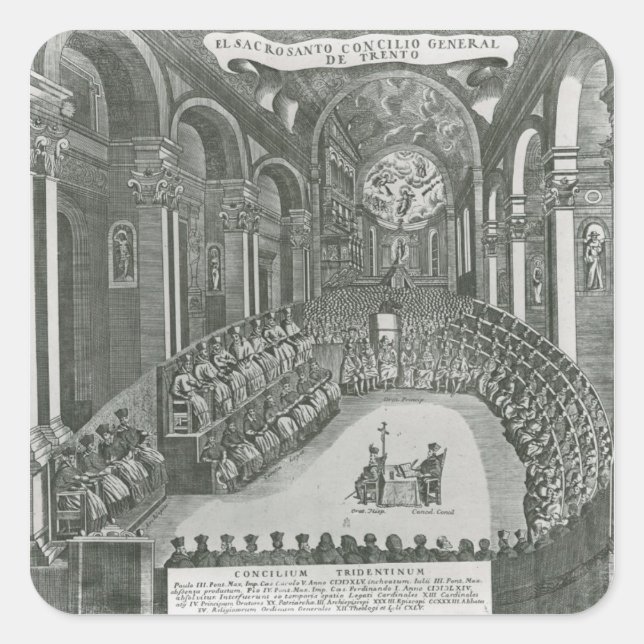 El Sacrosanto Concilio General de Trento Square Sticker (Front)