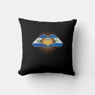 El Salvador And Nicaragua Heart Hands Cushion