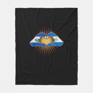 El Salvador And Nicaragua Heart Hands Fleece Blanket