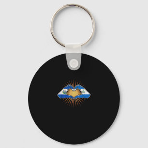 El Salvador And Nicaragua Heart Hands Key Ring
