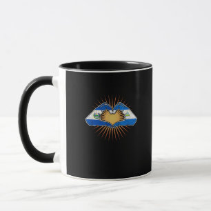 El Salvador And Nicaragua Heart Hands Minimal Mug