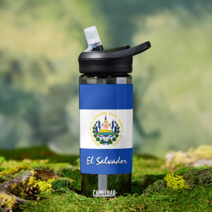 El Salvador bottle, patriotic El Salvador Flag Water Bottle