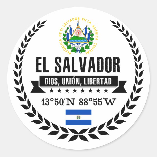 El Salvador Classic Round Sticker (Front)