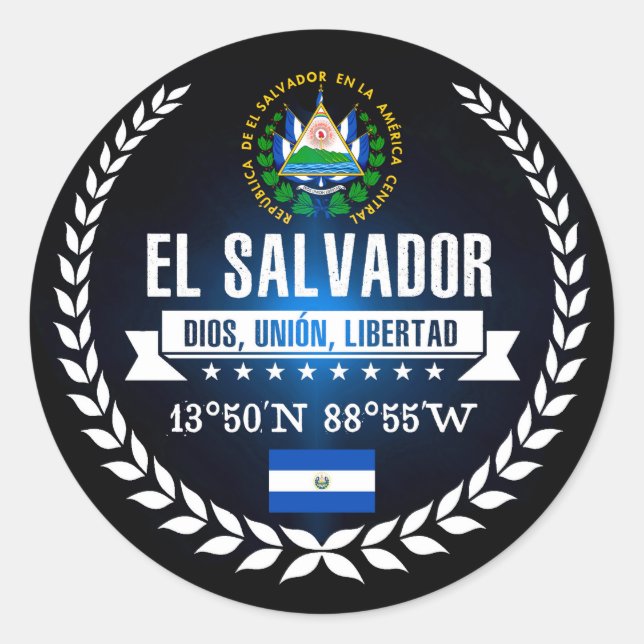 El Salvador Classic Round Sticker (Front)