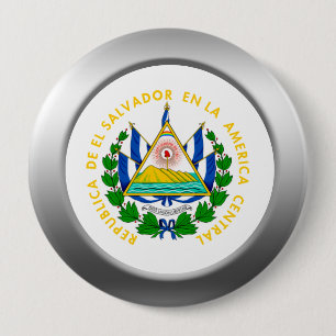 El Salvador Coat of Arms 10 Cm Round Badge