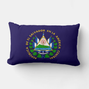 El Salvador country coat arms symbol emblem flag Lumbar Cushion