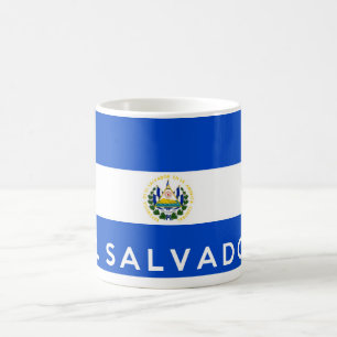 el salvador country flag symbol name text coffee mug