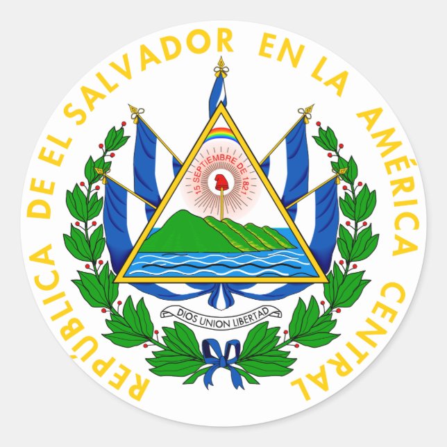 el salvador emblem classic round sticker (Front)