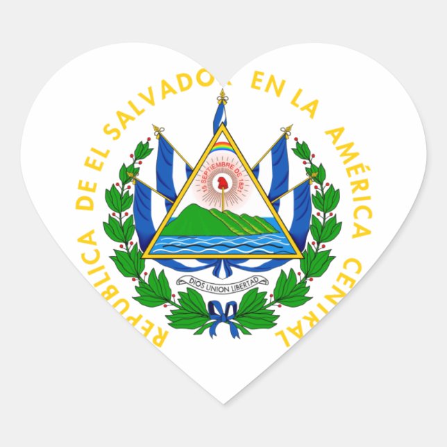 El Salvador - emblem/flag/coat of arms/symbol Heart Sticker (Front)