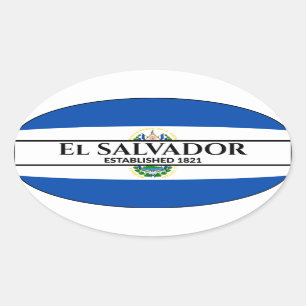 El Salvador Established 1821 National Flag Oval Sticker