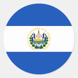 El Salvador, flag, bandera, Salvadorian Classic Round Sticker