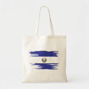 El Salvador Flag Brush Art Tote Bag