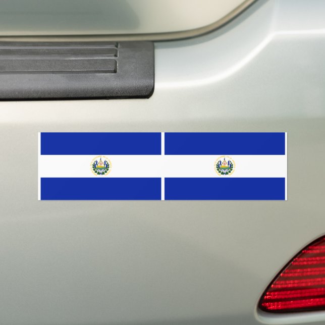 El Salvador Flag Bumper Sticker (On Car)