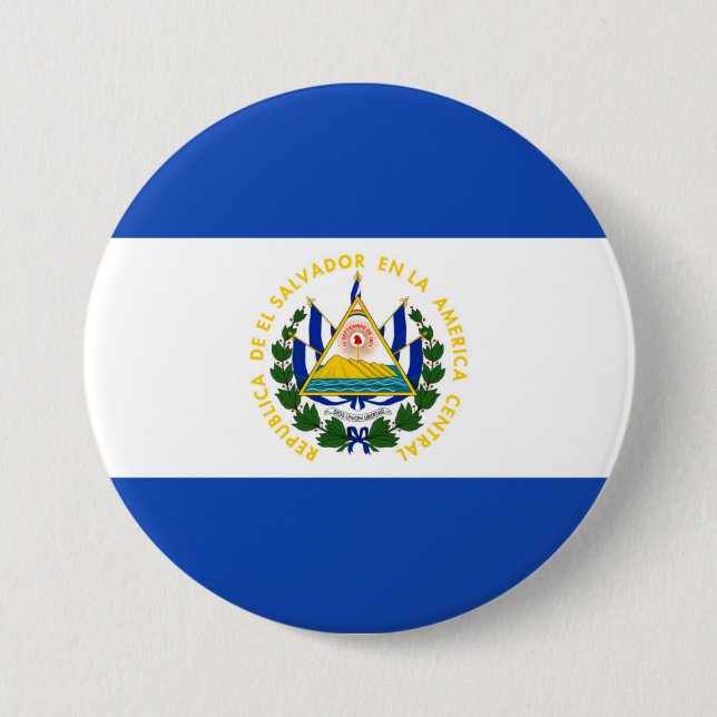 El Salvador Flag Button (Front)