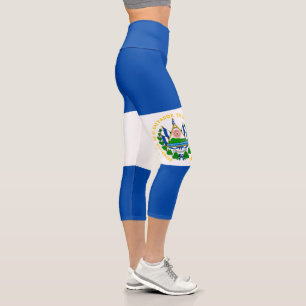 El Salvador Flag Capri Leggings