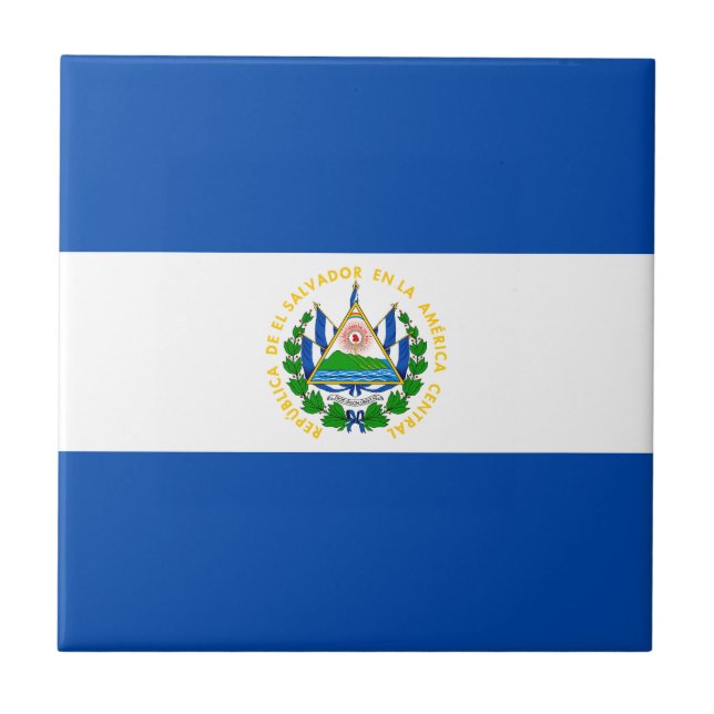 El Salvador Flag Ceramic Tile (Front)