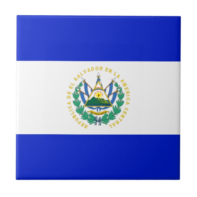 El Salvador flag Ceramic Tile (Front)