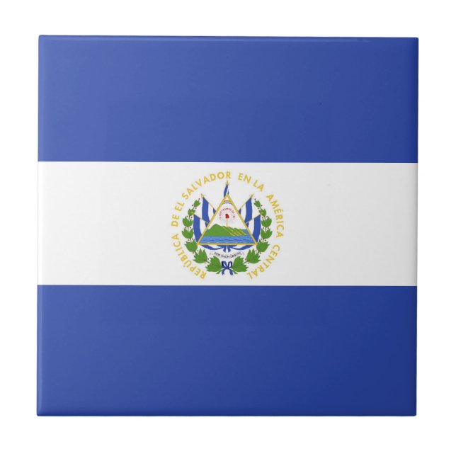 El Salvador flag Ceramic Tile (Front)