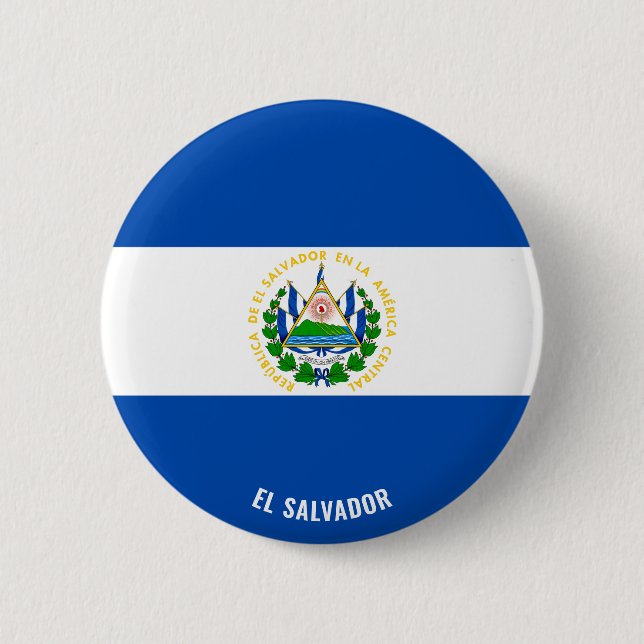 El Salvador Flag Charming Patriotic Button (Front)