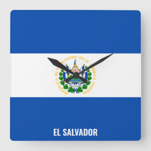 El Salvador Flag Dazzling Patriotic Square Wall Clock