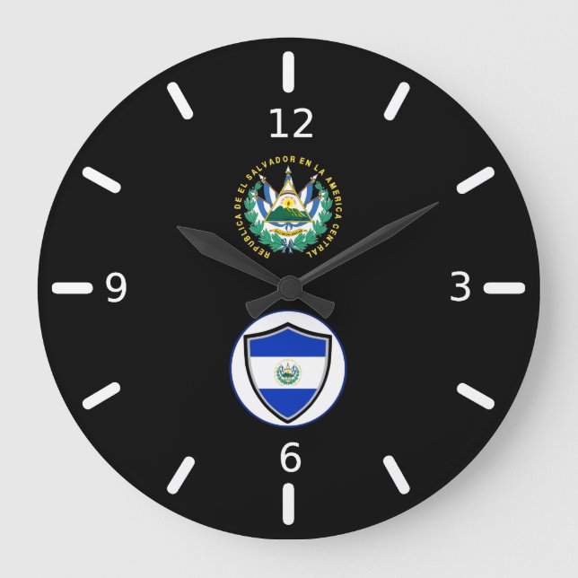 El Salvador flag-emblem large clock (Front)