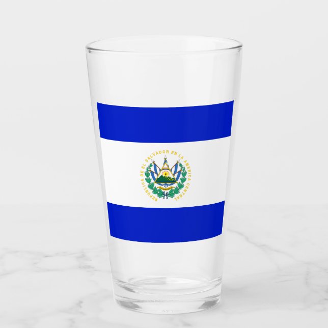 El Salvador flag Glass (Front)