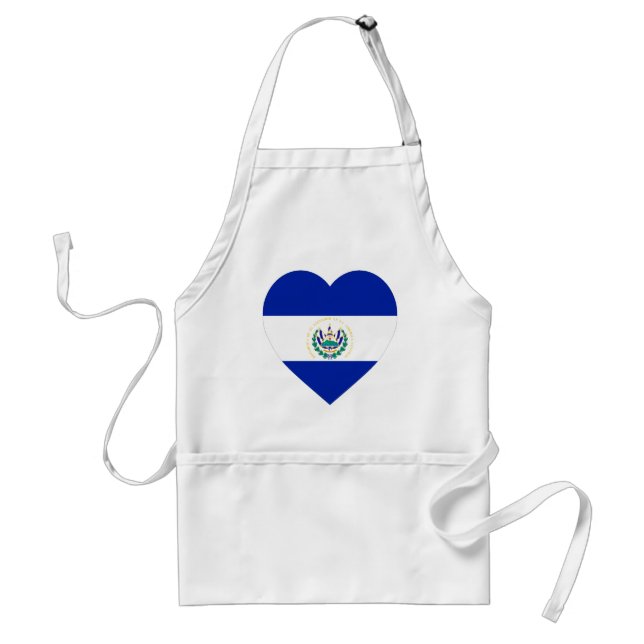 El Salvador Flag Heart Standard Apron (Front)