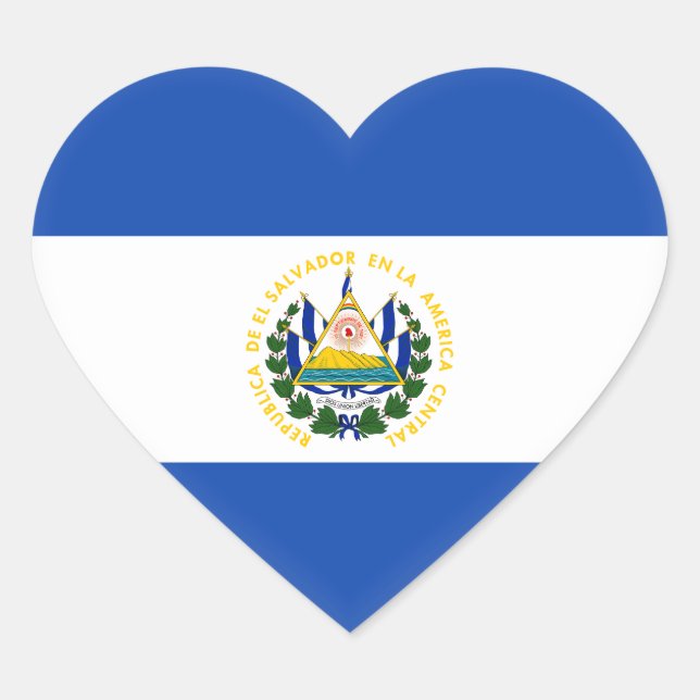 El Salvador Flag Heart Sticker (Front)