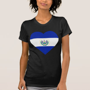 El Salvador Flag Heart T-Shirt