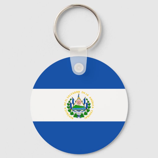 El Salvador Flag Key Ring (Front)