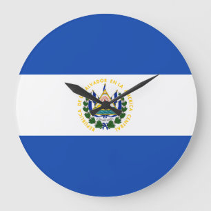 El Salvador Flag Large Clock