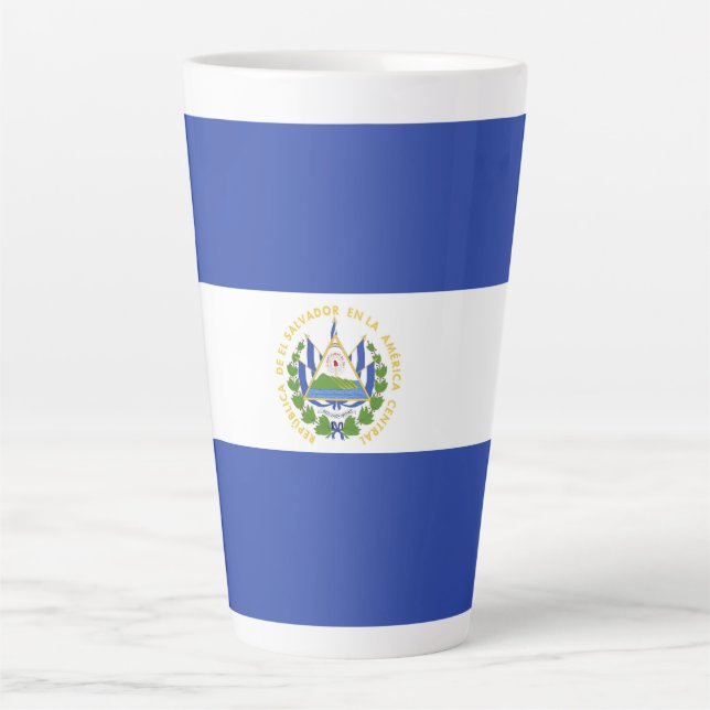 El Salvador flag Latte Mug (Front)