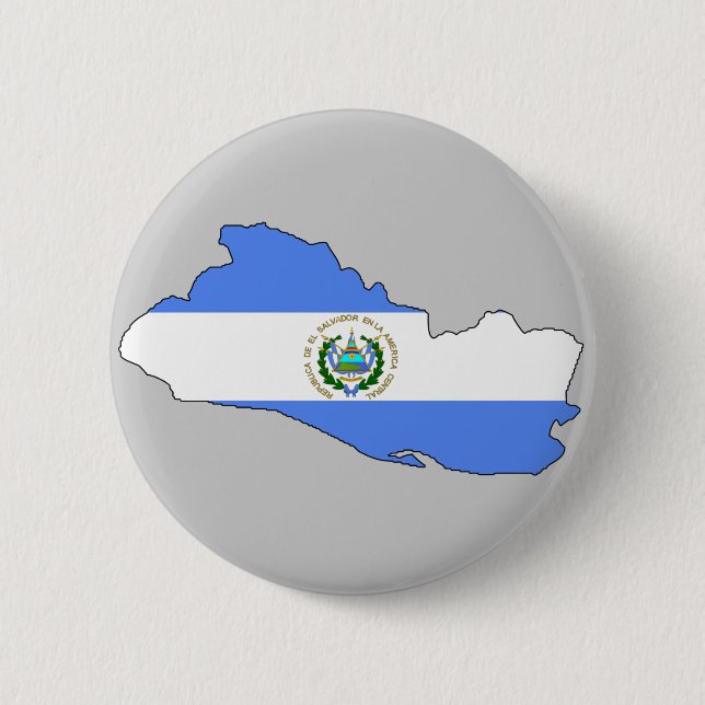 El Salvador flag map 6 Cm Round Badge (Front)