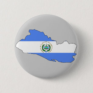 El Salvador flag map 6 Cm Round Badge