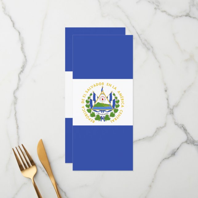 El Salvador flag Menu (Front/Back In Situ)