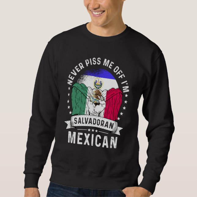 El Salvador Flag Mexico Grown  Humor Citizen Pride Sweatshirt (Front)