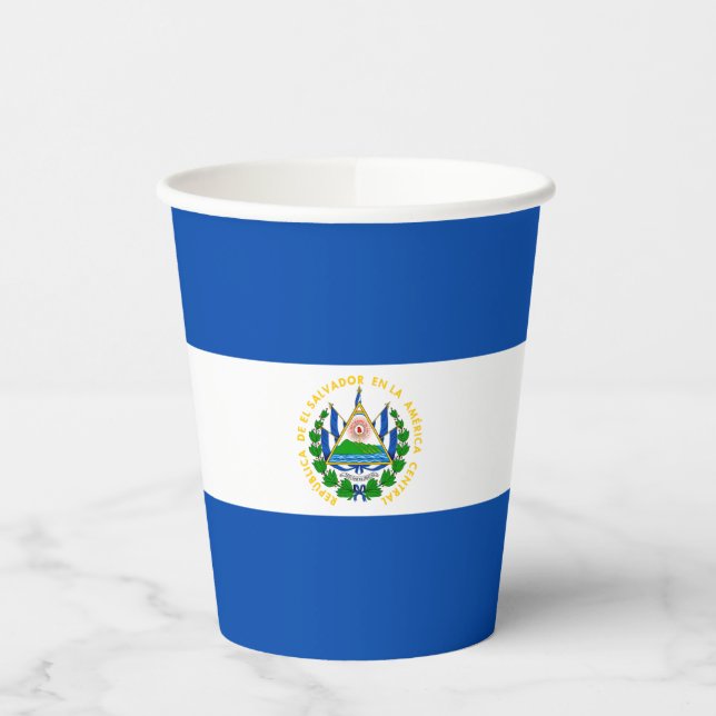 El Salvador Flag Paper Cups (Left)
