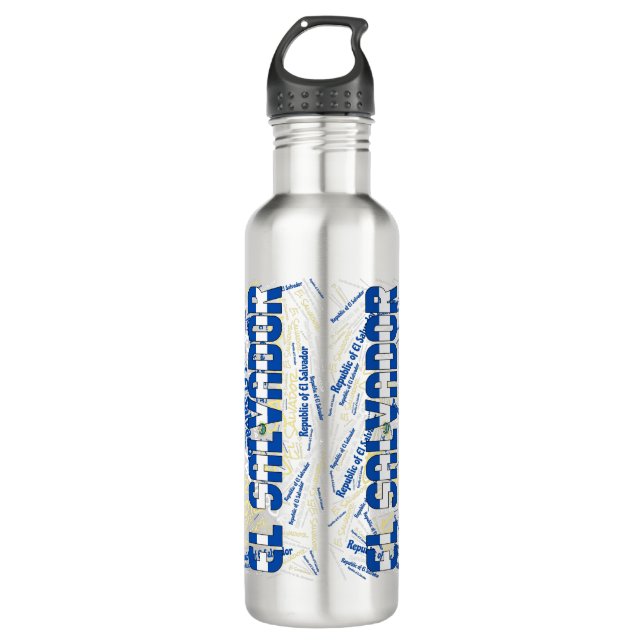 El Salvador Flag Patriotic 710 Ml Water Bottle (Front)