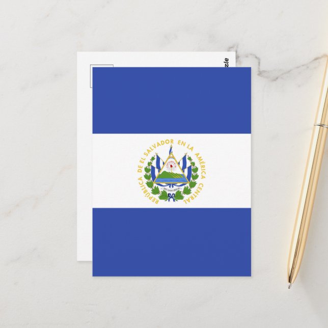 El Salvador flag Postcard (Front/Back In Situ)