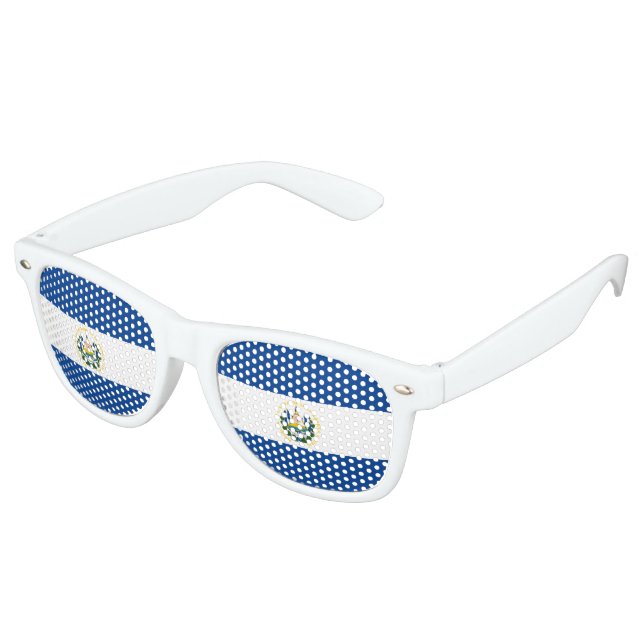 El Salvador Flag Retro Sunglasses (Angled)