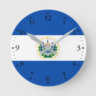 El Salvador Flag Round Clock