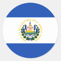 El Salvador Flag Round Sticker