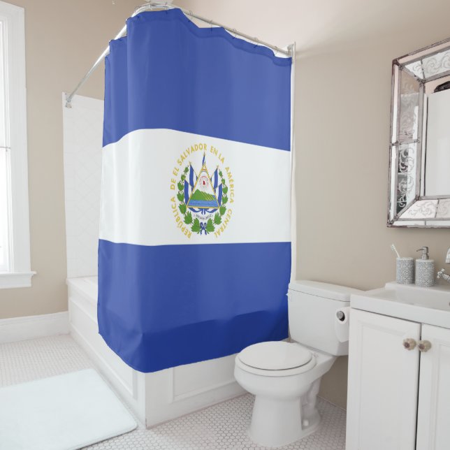 El Salvador flag Shower Curtain (In Situ)
