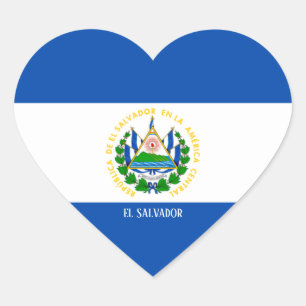 El Salvador Flag Splendid Patriotic Heart Sticker
