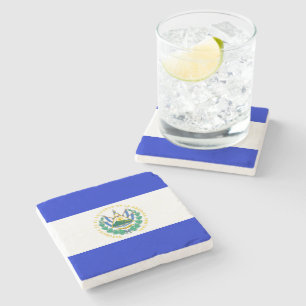 El Salvador flag Stone Coaster