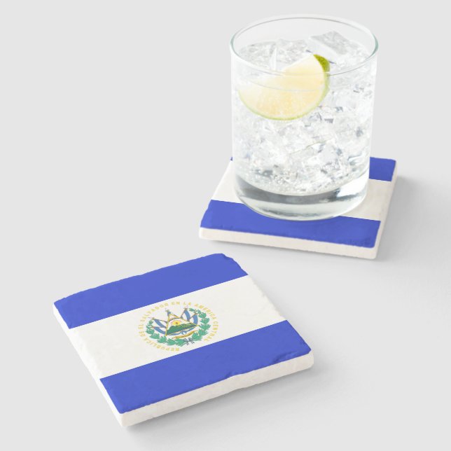 El Salvador flag Stone Coaster (Side)