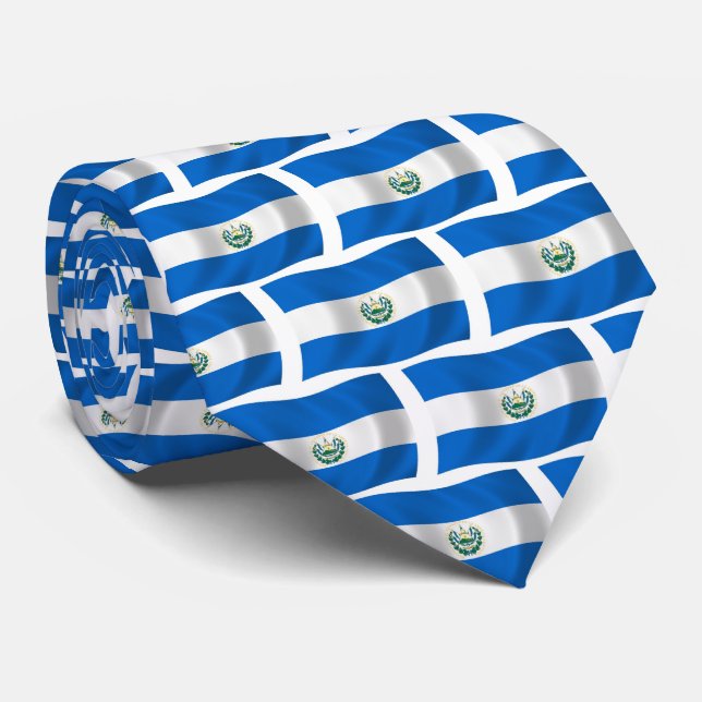 El Salvador Flag Tie (Rolled)