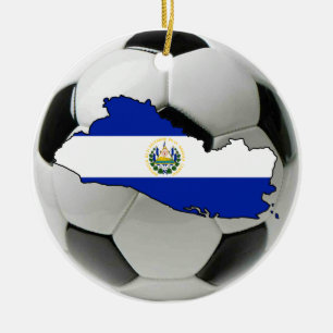 El Salvador football soccer ornament
