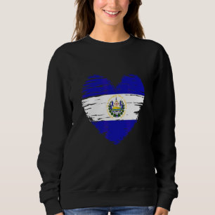 El Salvador Heart Salvadorean Flag Salvadorean Pri Sweatshirt
